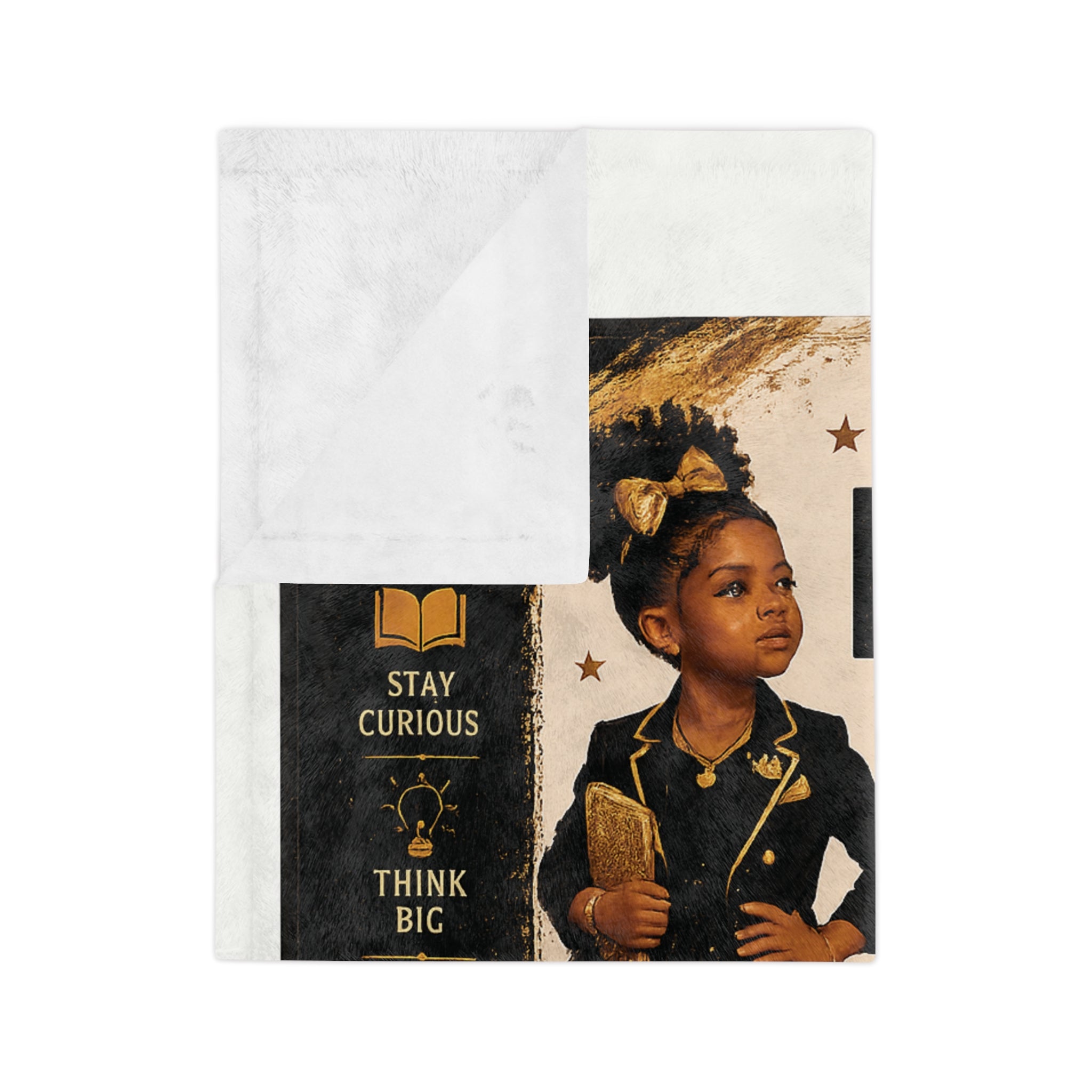 Future Leader Microfiber Blanket — Inspirational Kids Throw with Name Line
