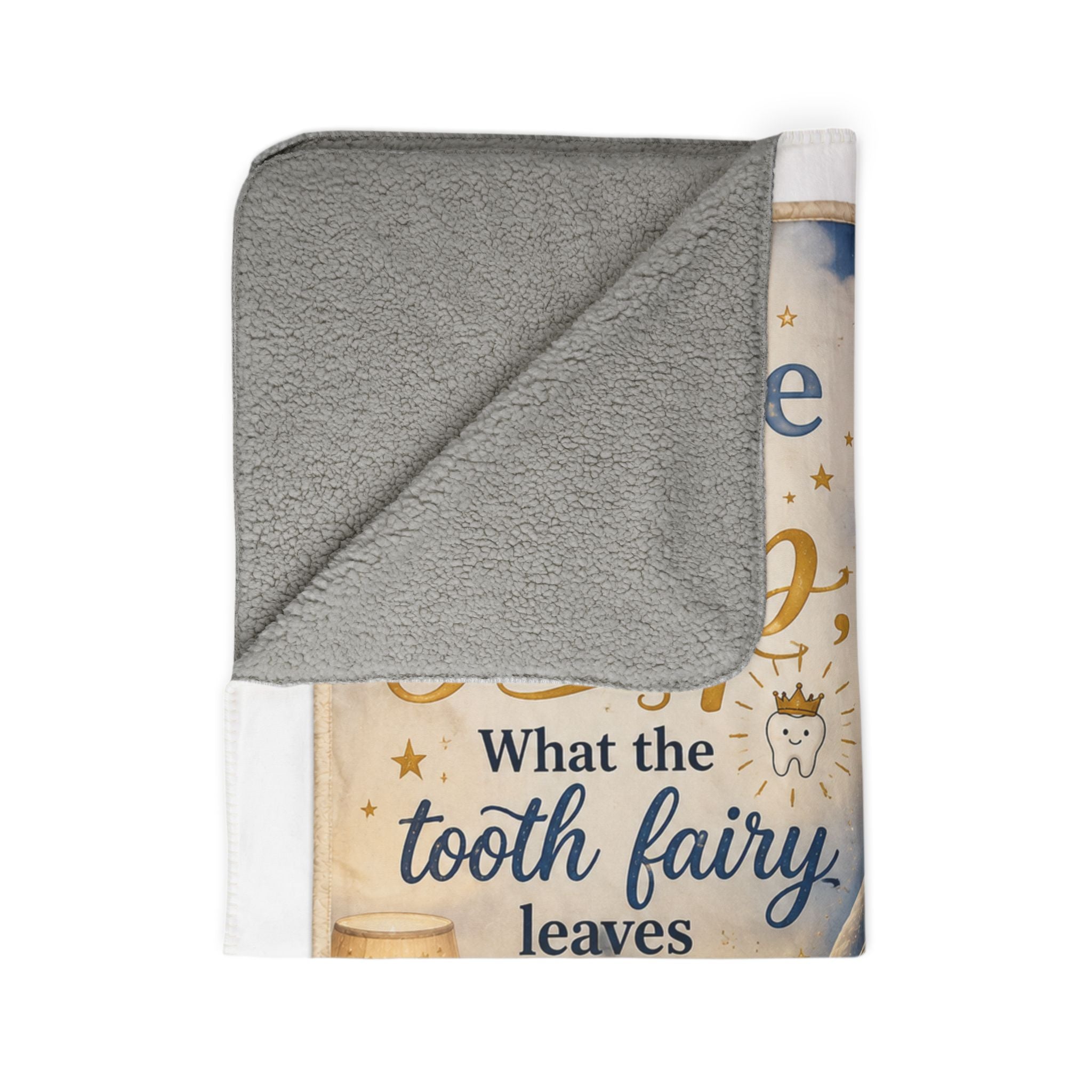 Tooth Fairy Kids Sherpa Blanket — "Now a Lay Me Down to Sleep" Bedtime Throw