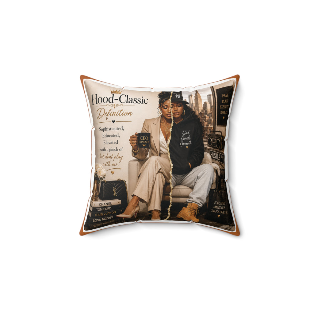 Hood-Classic Definition Decorative Pillow — 'Hood-Classic' Couple Illustration