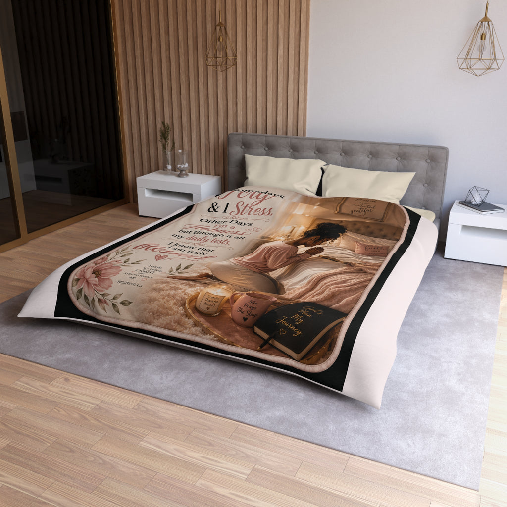 Blessed Hotmess Microfiber Duvet Cover — Inspirational Prayerful Bedroom Decor
